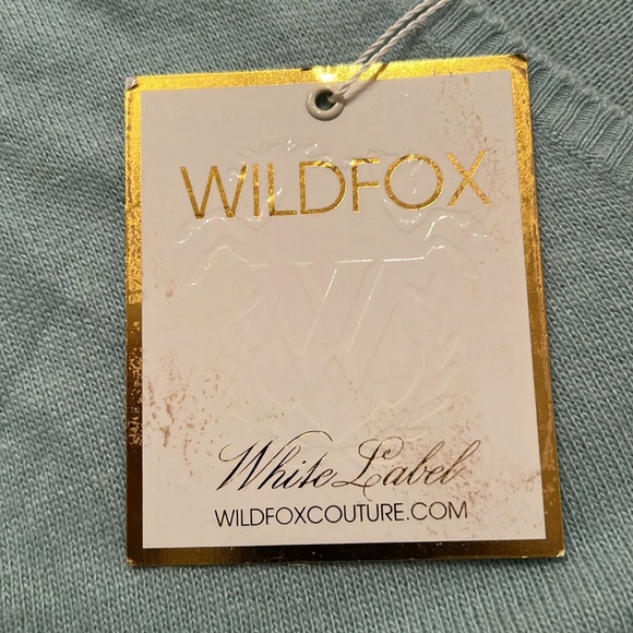 Wildfox White Label Light Material Teal Sweater With Pink Sequin Heart Size L - Picture 9 of 11